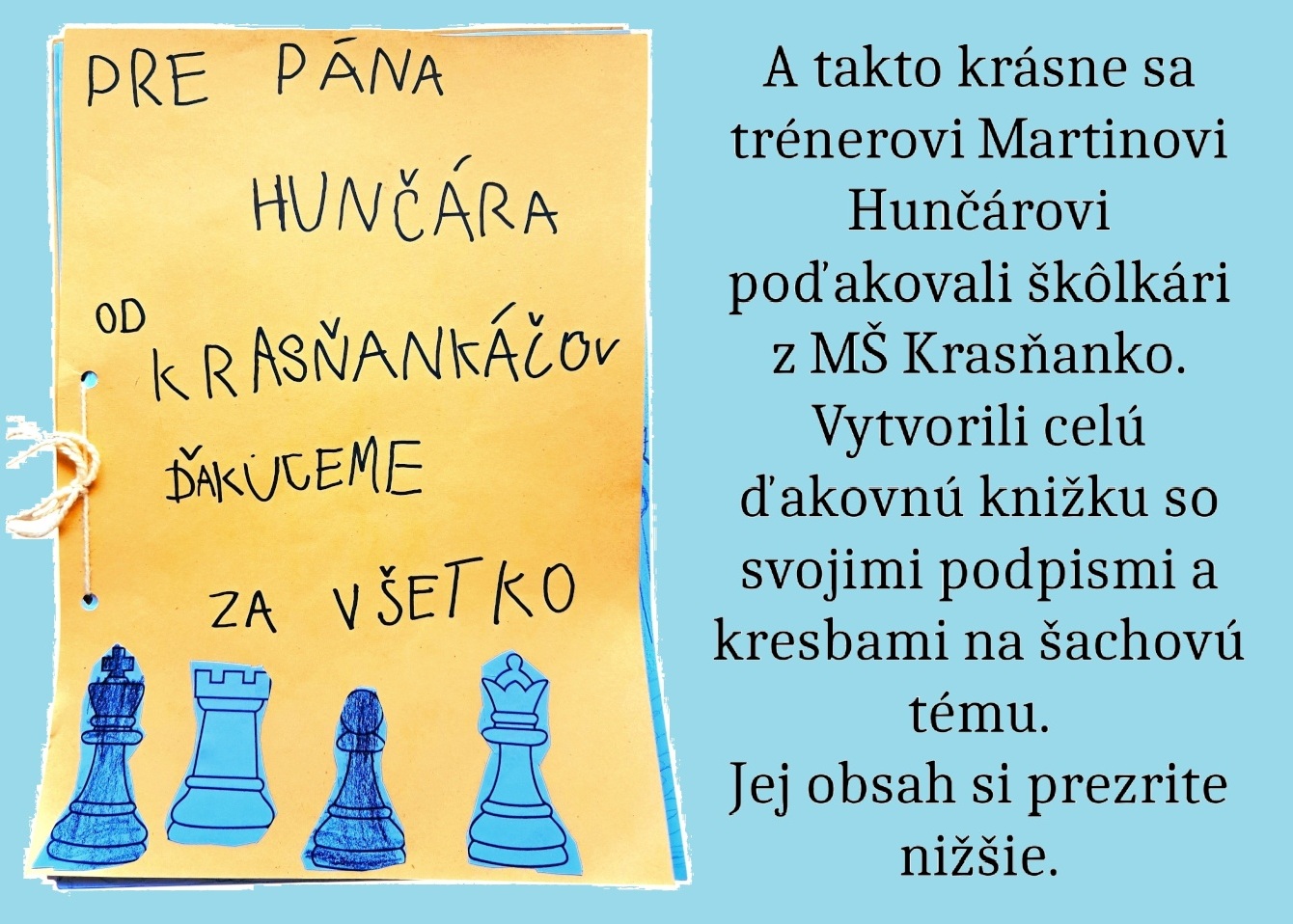 obal ďakovnej knižky pre Martina Hunčára