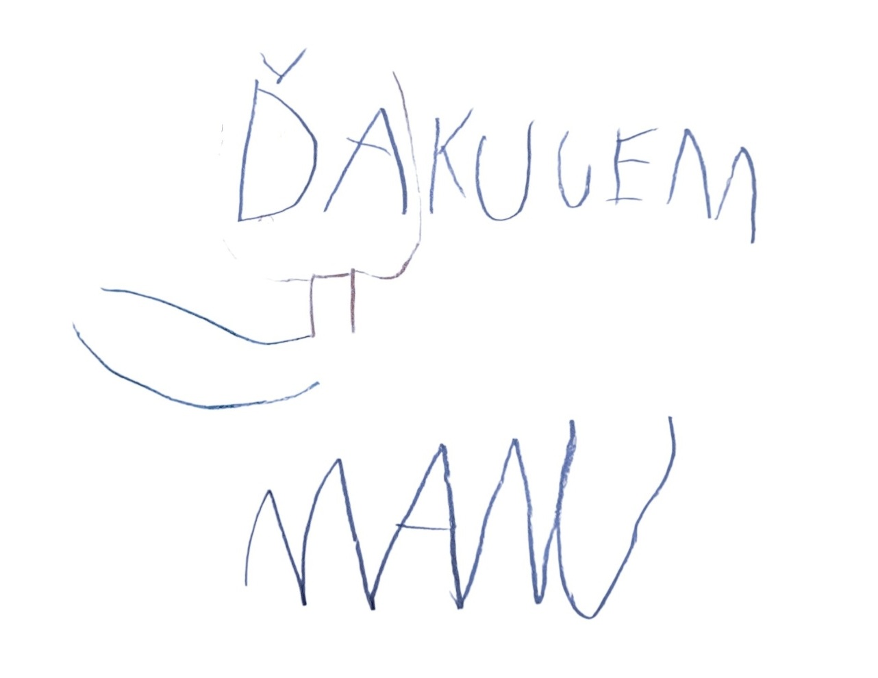 ďakujem a podpis žiaka